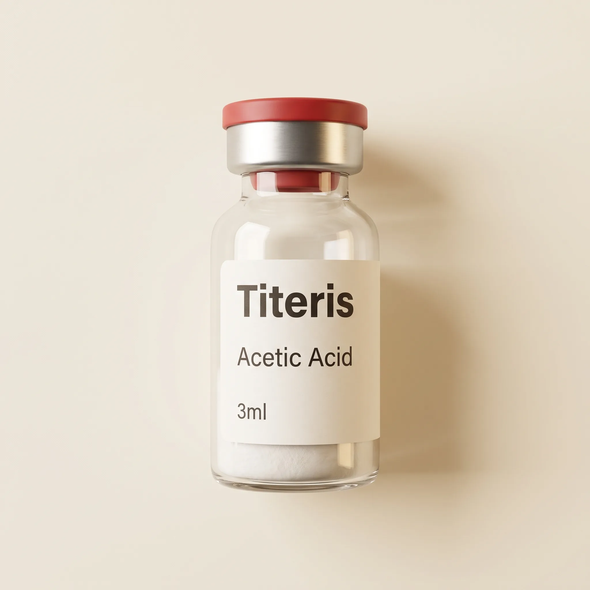 Flacon d'acide acétique 0,6% Verolteq pour reconstitution de peptides en laboratoire