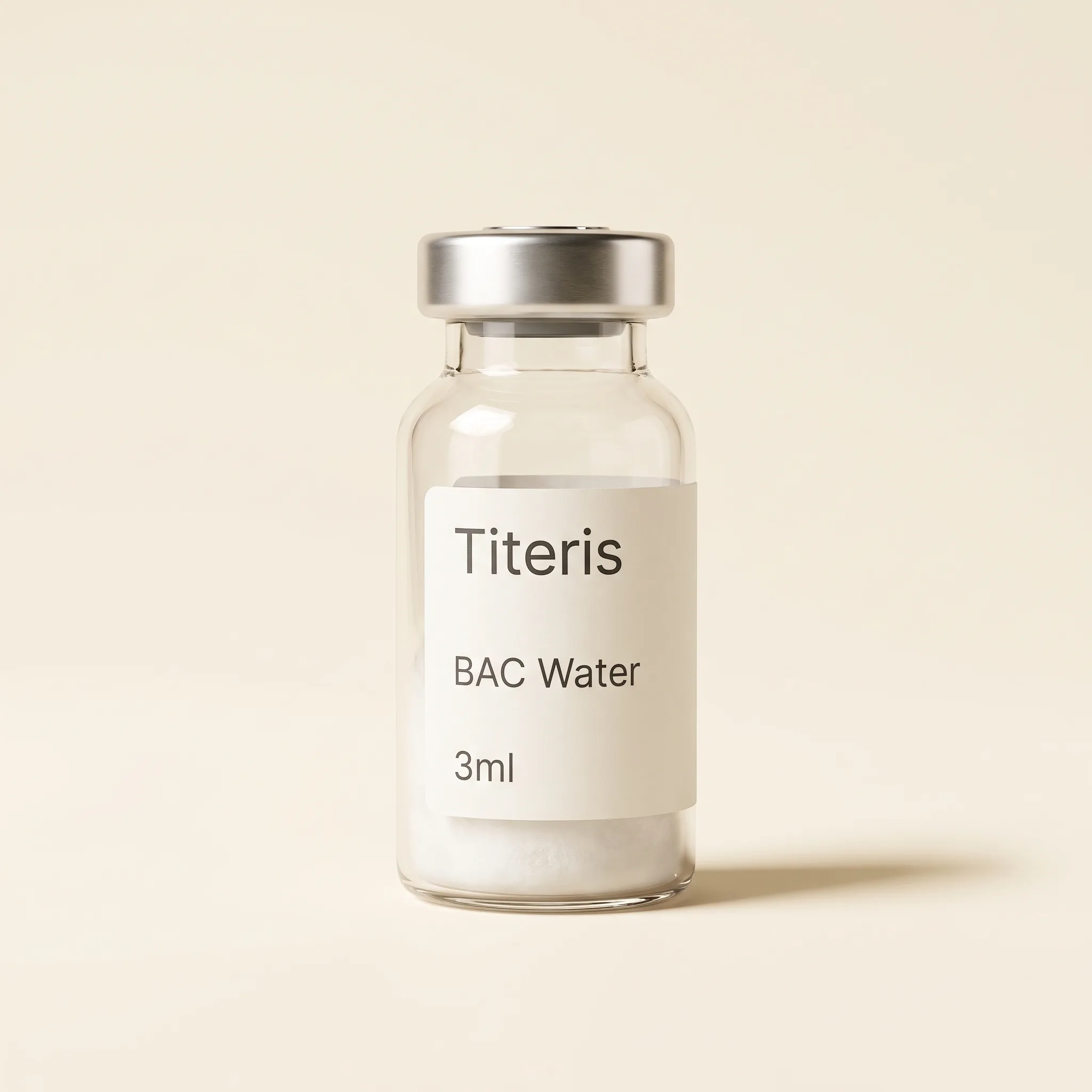 Flacon d'eau bactériostatique Verolteq pour reconstitution de peptides en laboratoire
